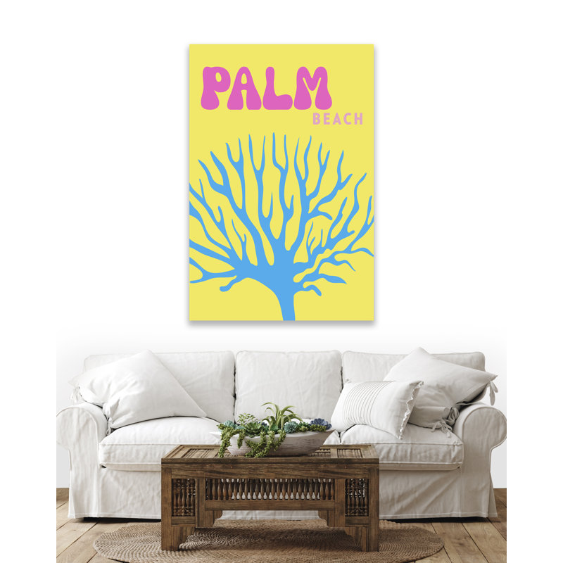 Palm Beach par Yaffa G - imprimé, H 41 po x l 27 po, Toile tendue