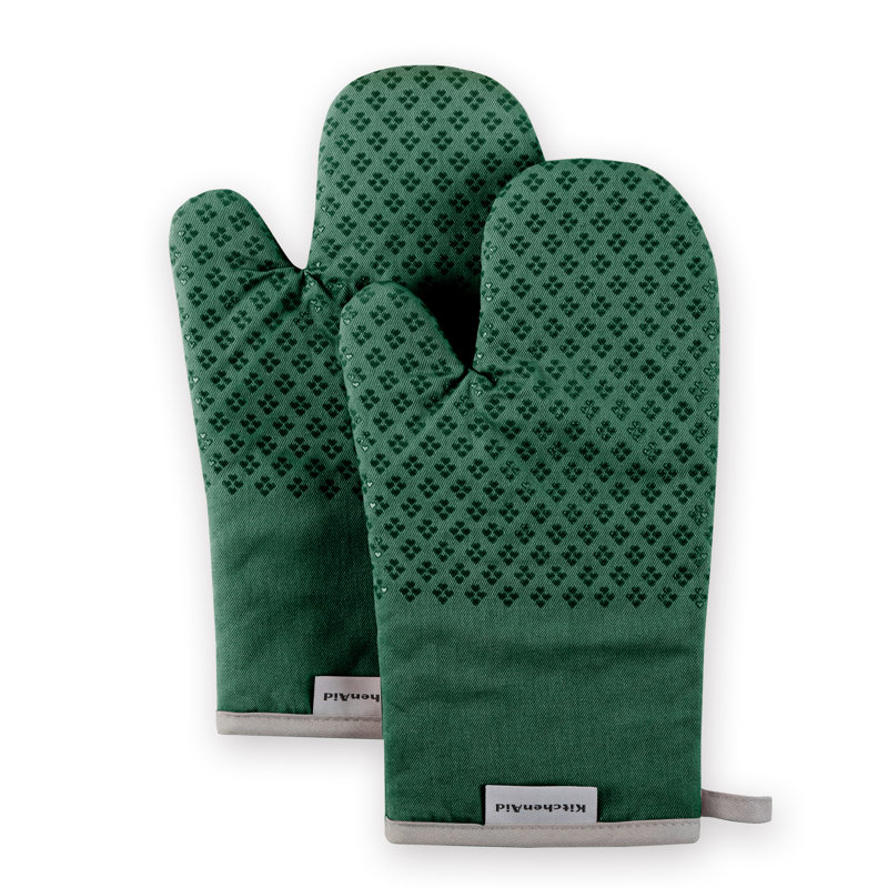 KitchenAid Asteroid Solid Textured Oven Mitt, Dark Green