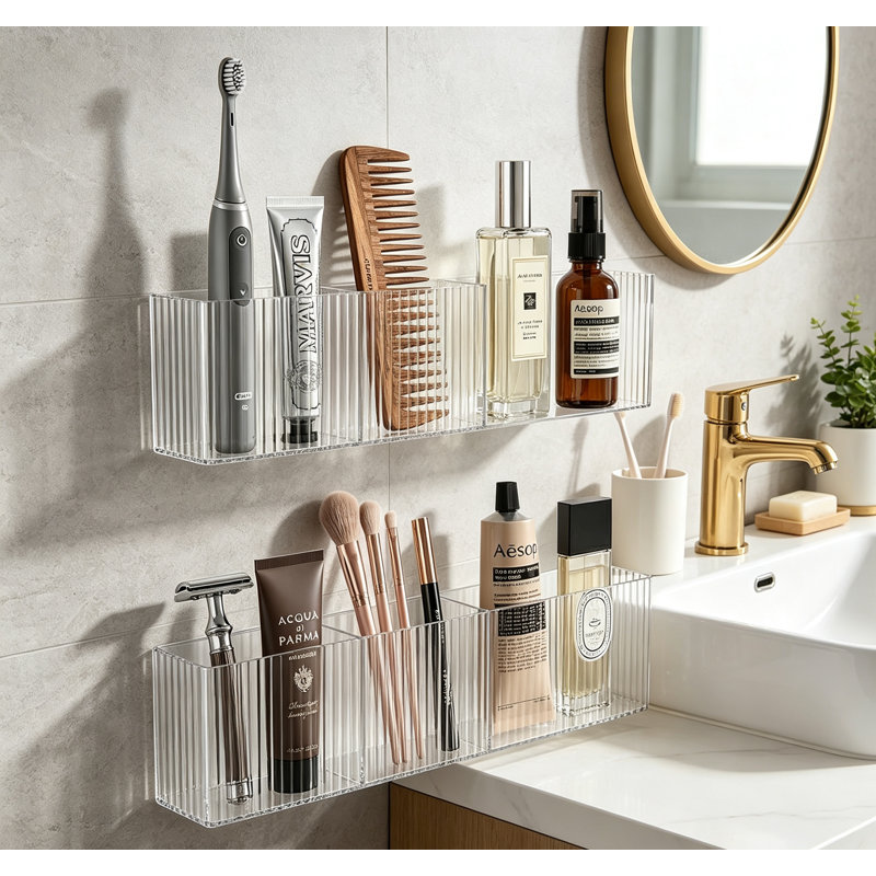 Ensemble de 2 tablettes étroites pour salle de bain Slim