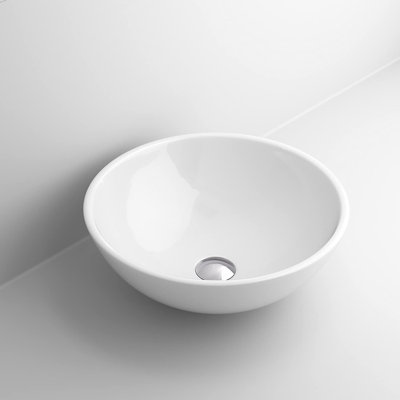 iBathUK Bathroom Wash Sink Basin Bowl Countertop Gloss White Round Ceramic Modern Basin