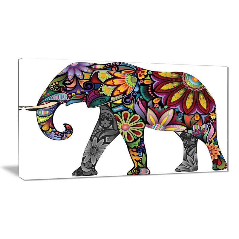 « yellow joyeuse éléphant », impression, H 16 po x l 32 po x P 1 po, H 36 po x l 46 po x P 1,5 po