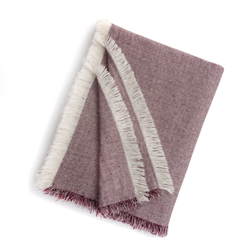 Hedwig Hand Woven Throw Blanket, Burgundy