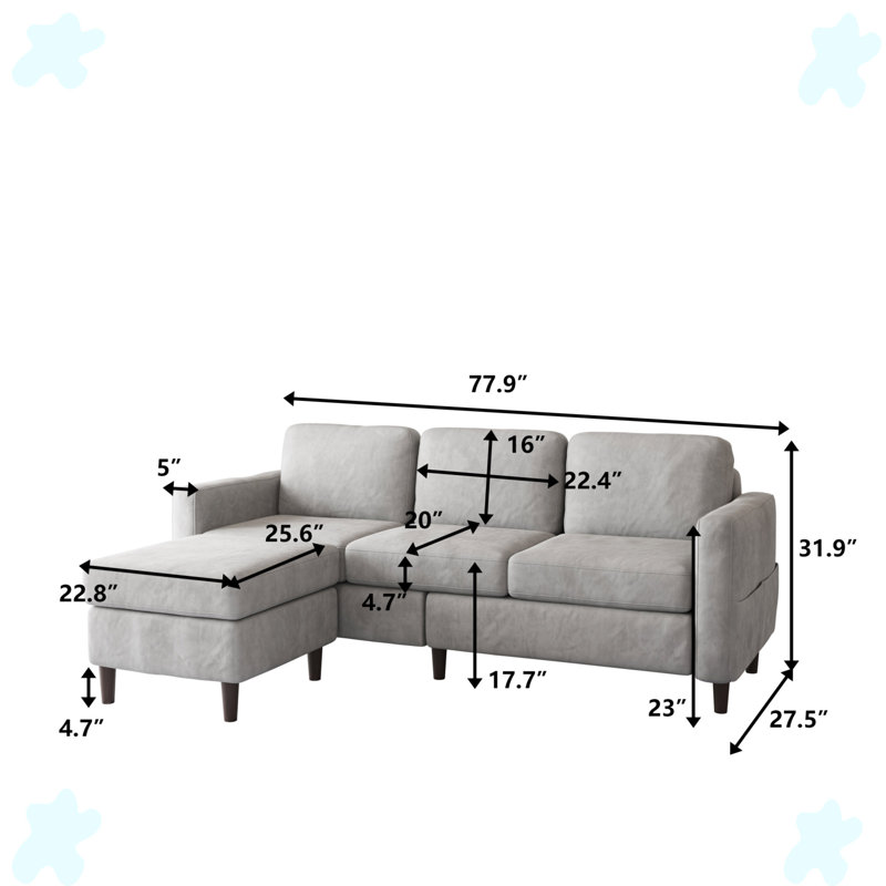 Canapé modulaire réversible avec repose-pieds Karwan