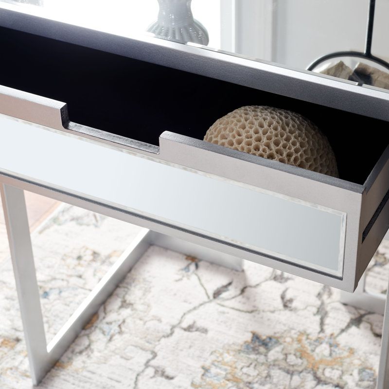 Table d'appoint en miroir à 1 tiroir Lilo