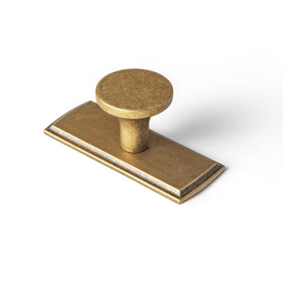 Boutons d'armoire ronds rustiques avec contre-plaque-G011