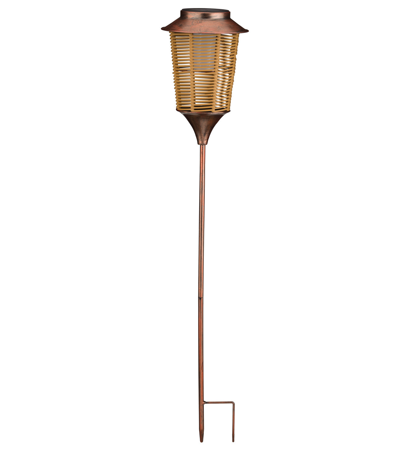 Solar Rattan Stake Arlmont & Co. Wicker Solar Stake - Lantern | Wayfair