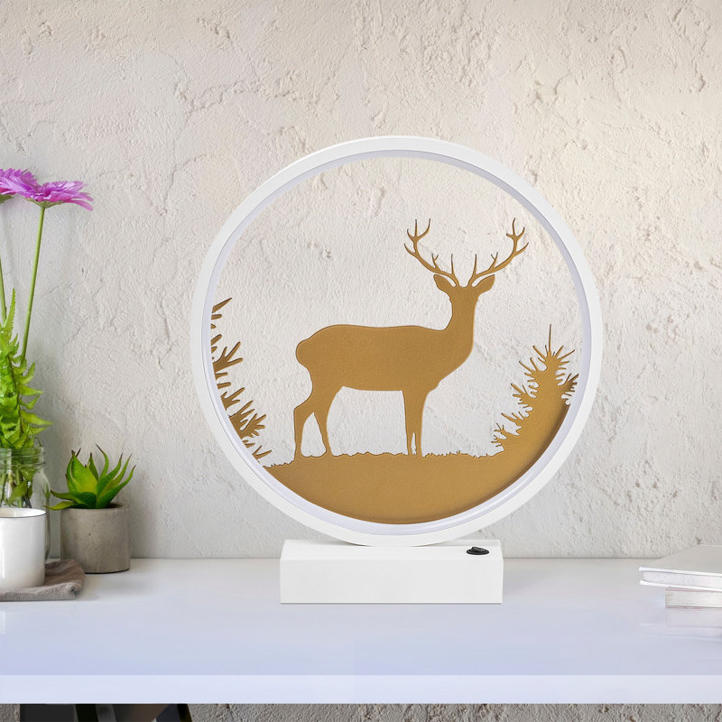 Lampe de bureau en métal, Or blanc