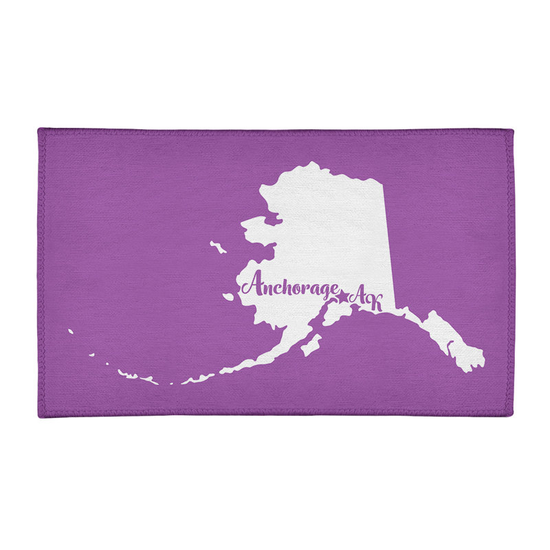 Tapis de vinyle mauve en polyester ancrage, Rectangle 3 pi x 5 pi