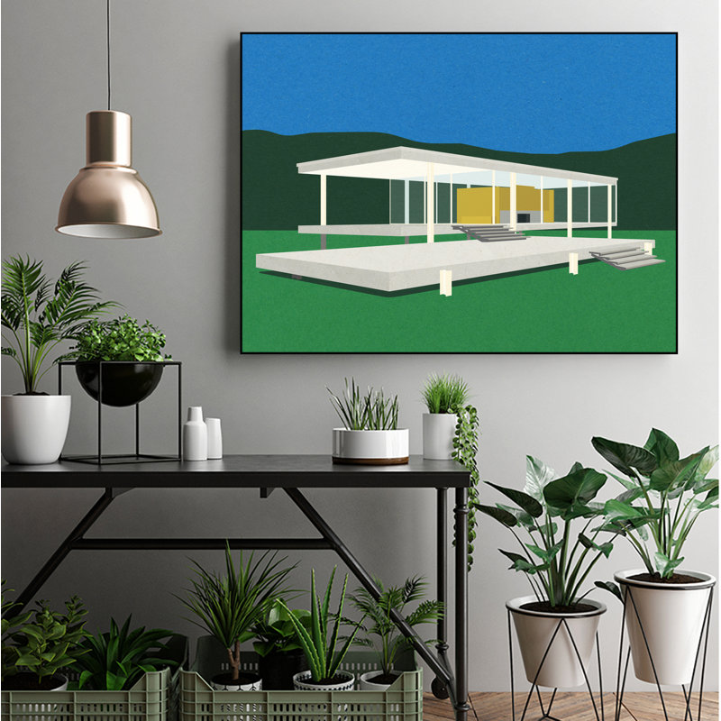 «Ludwig Mies Van Der Rohe Farnsworth House», toile encadrée, H 24 po x l 32 po