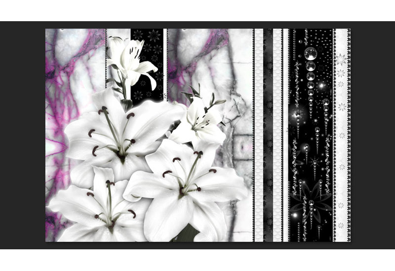 Crying Lilies on Purple 2.80m x 400cm Wallpaper, 350 cm x 245 cm
