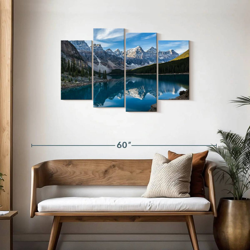 Lac Moraine dans la vallée, H 27 po x l 43 po