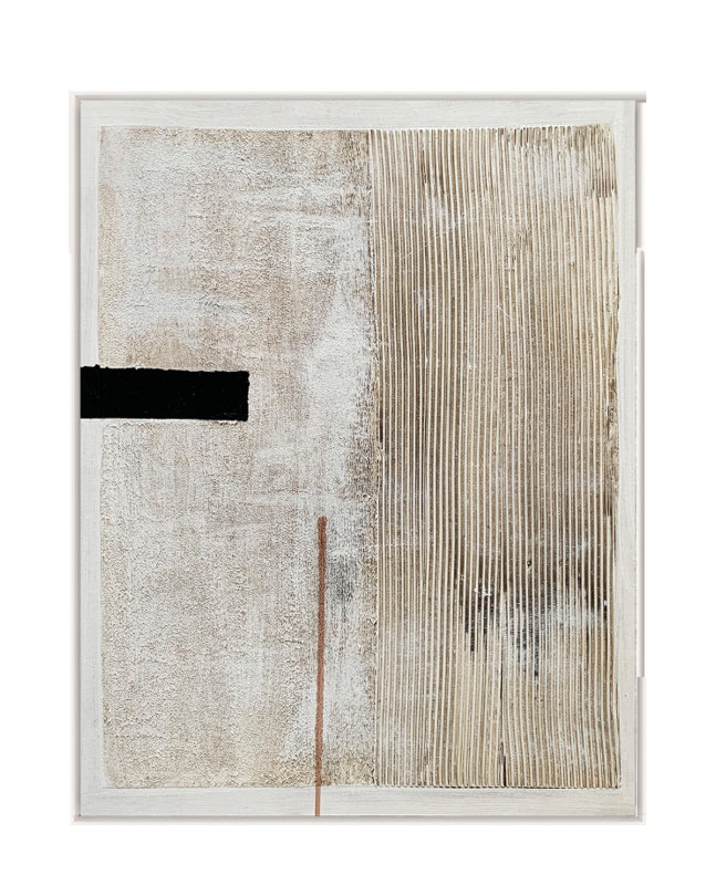 Velora Single Picture Frame Painting on Wood, 120 cm H x 120 cm W, White