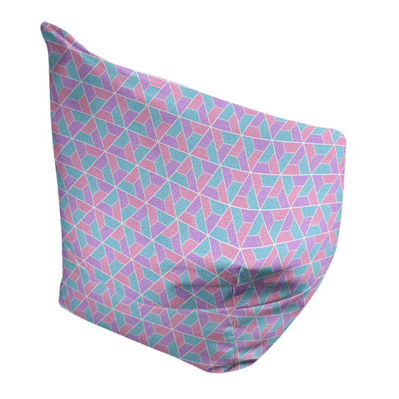 Fauteuil à billes Leffel, H 38 po x L 42 po x P 29 po, Pouf fauteuil, Violet / bleu / rose