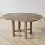 Table de salle à manger extensible, ronde à ovale, feuille amovible de 15,9 po, placage de chêne, pieds à colonnes, salle à manger scandinave-132680430