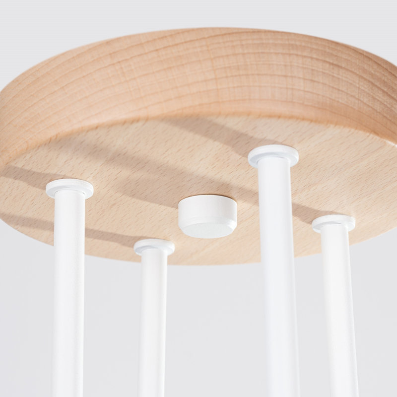 Chandelier, 16.5cm H x 58cm W x 75cm D, White, 4 Lights