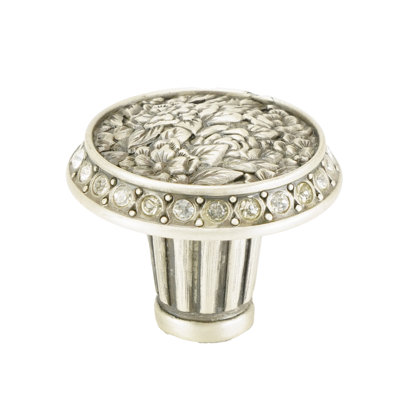 NANTUCKET NANTUCKET KNOB DECORATED WITH LIGHT COLORADO TOPAZ SWAROVSKI CRYSTALS IN BURNISHED BRASS PLATE