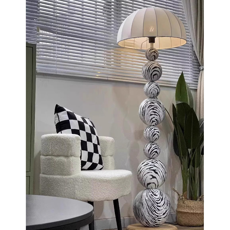 Luminaire de plancher empilé à motif zébré
