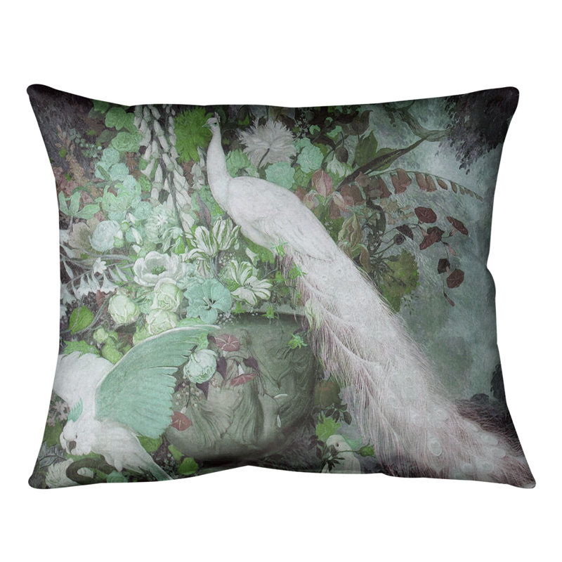 Coussin peacock, Duvet synthétique, 20 po x 14 po, Vert