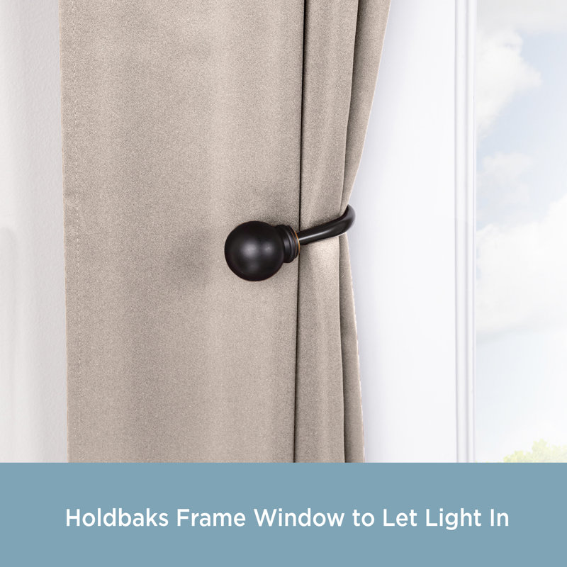 Oil Rubbed Bronze Metal Curtain Holdbacks Set of 2