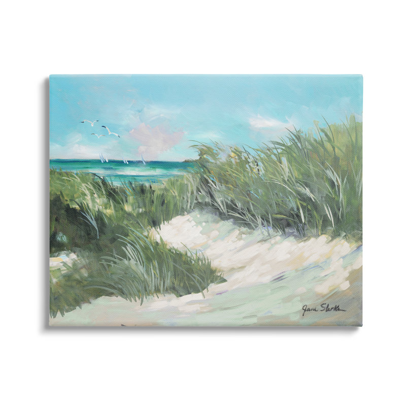 «Stupell Industries Beach Grass», peinture sur toile par Jane Slivka, H 24 po x l 30 po x P 1,5 po