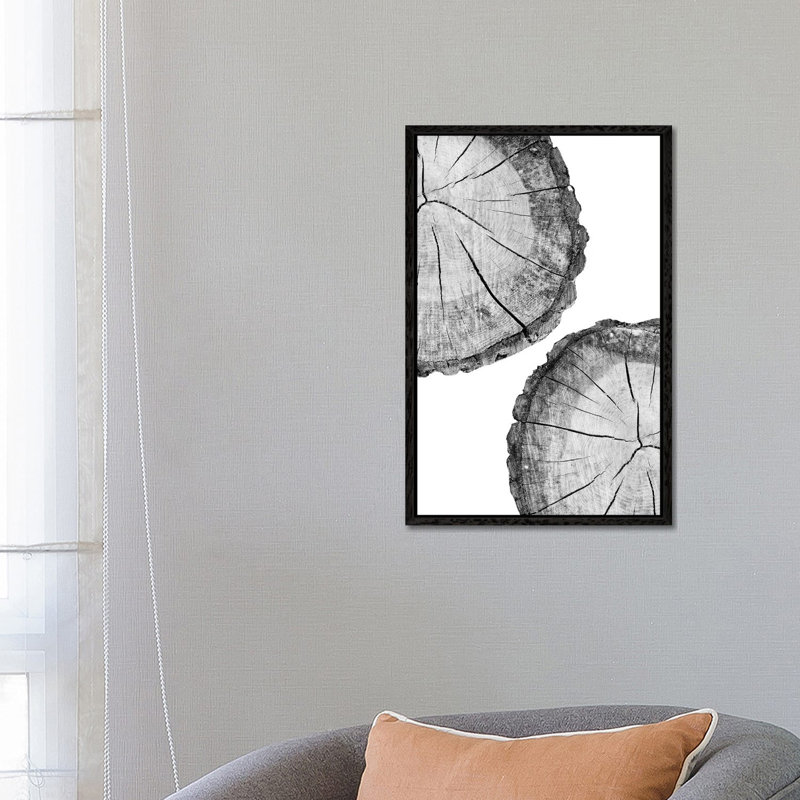 Wood Slice by Sisi & Seb - Floater Frame Gallery-Wrapped Canvas Giclée on Canvas, 66.04 cm H x 45.72 cm W, Black