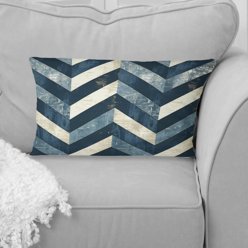Blue Chevron Glam I - Coussin lombaire transitionnel