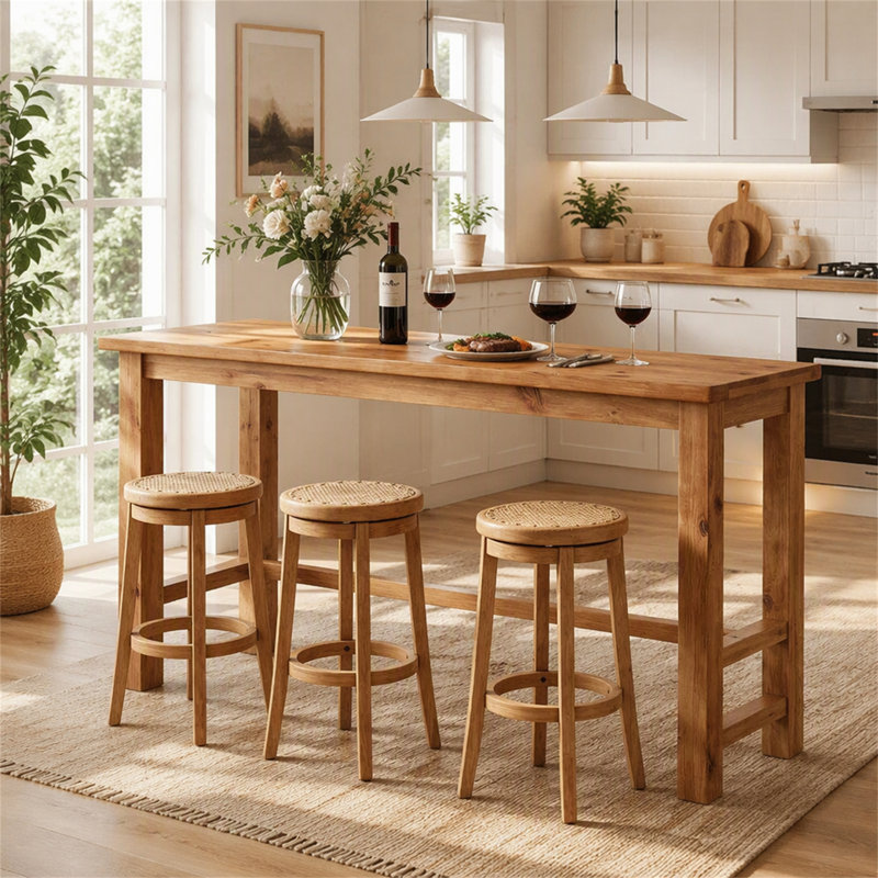 with Solid Wood Base Dining Table