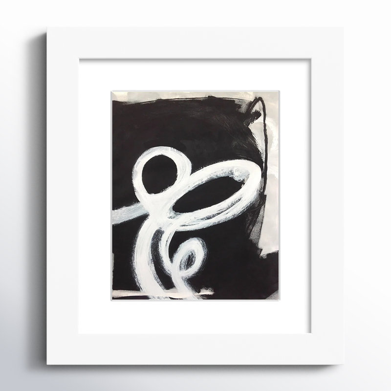 Ansonia Swirly Swirls II Framed On Paper by  Print, 16.5" H x 14.5" W x 1.25" D  , White Cube Frame Matted