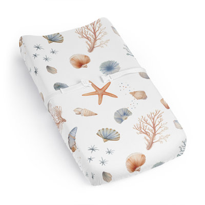 Ocean Seashells Changing Pad Cover Sheet