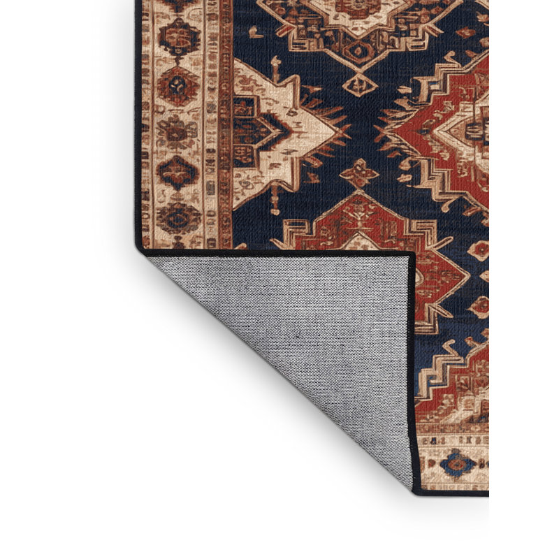 Tapis brun lavable à la machine, Rond 7 pi