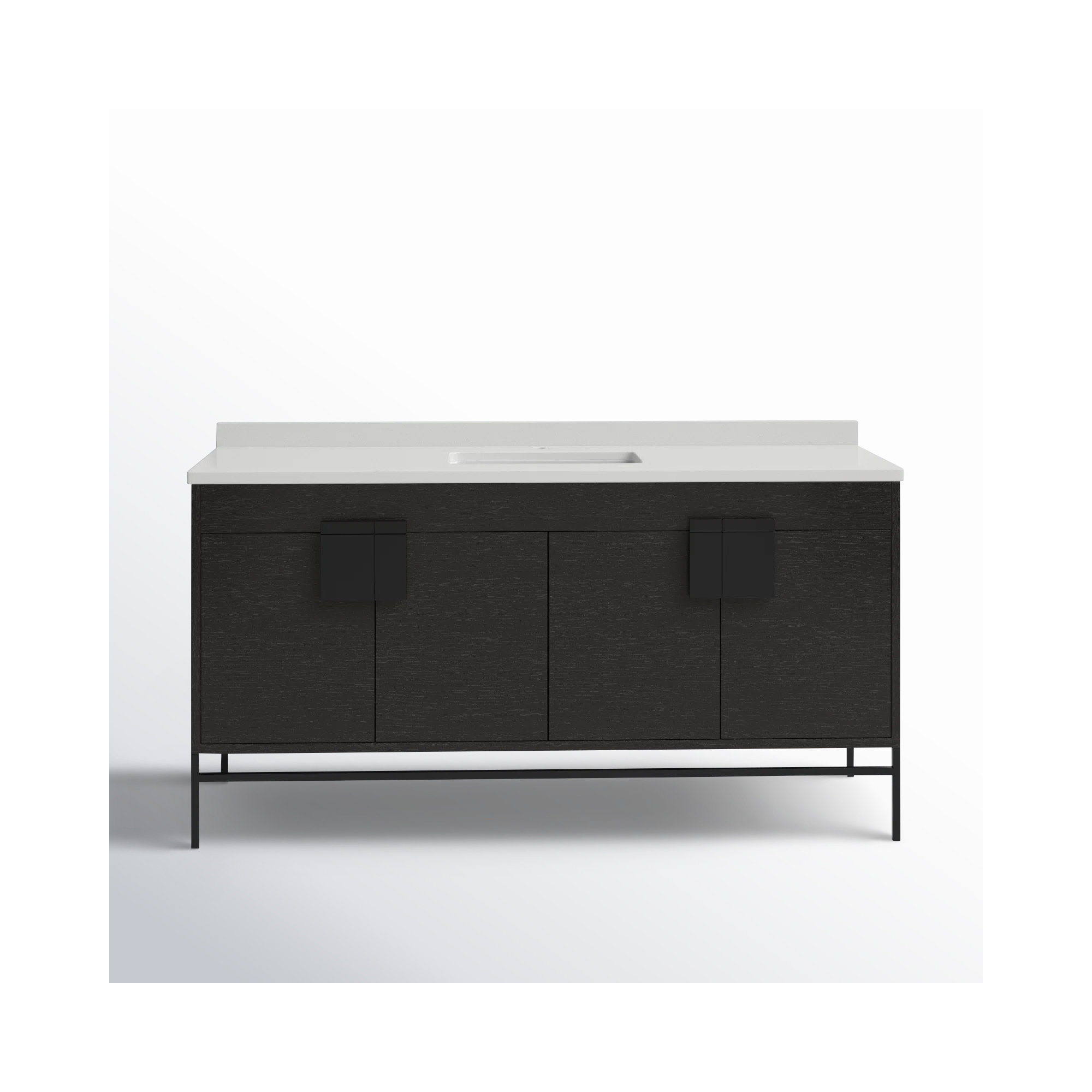 Maisie 60'' Single Bathroom Vanity, Black, Black