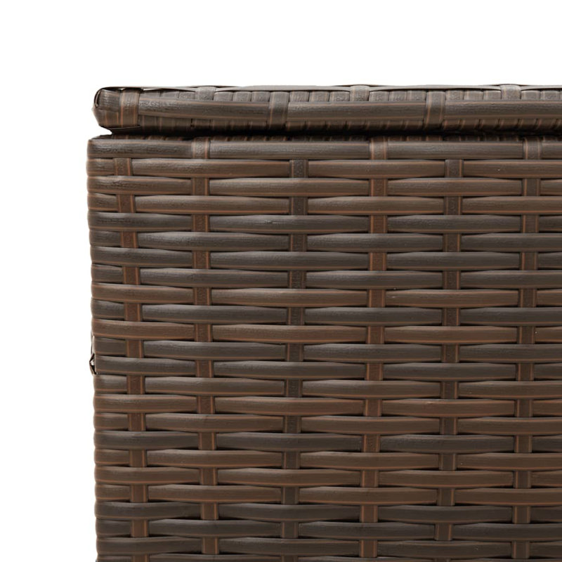 Brown Poly Rattan Deck Storage Box with Wheels