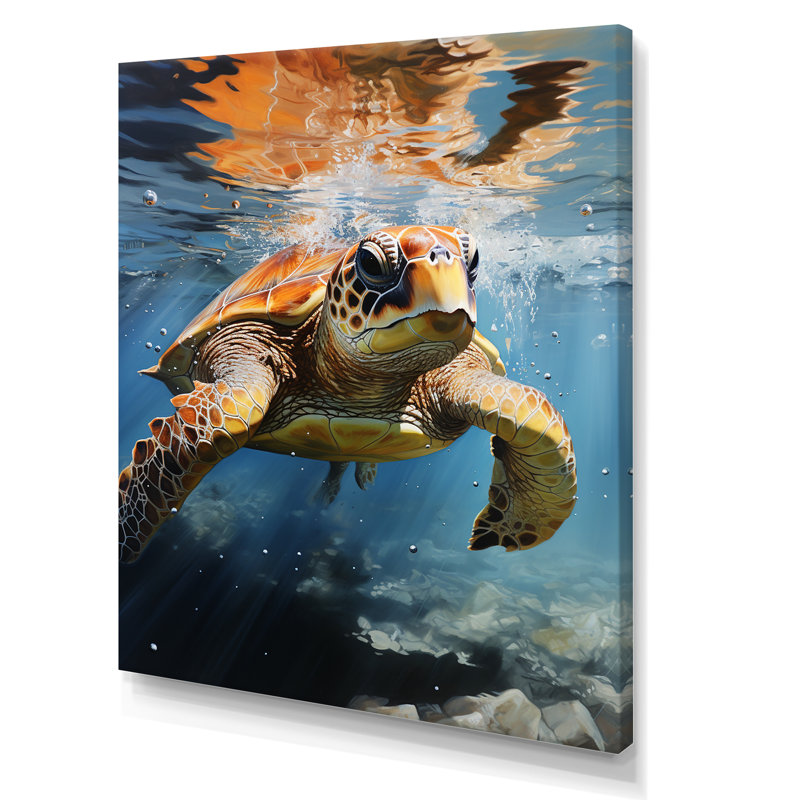 «Dreamy Marine Encounter I», reproduction sur toile, Toile tendue, H 32 po x l 16 po x P 1 po