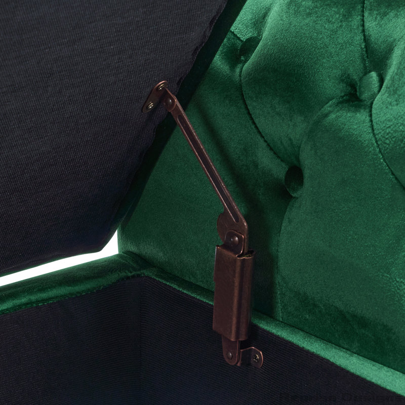Banc avec repose-pieds Velvet, Émeraude