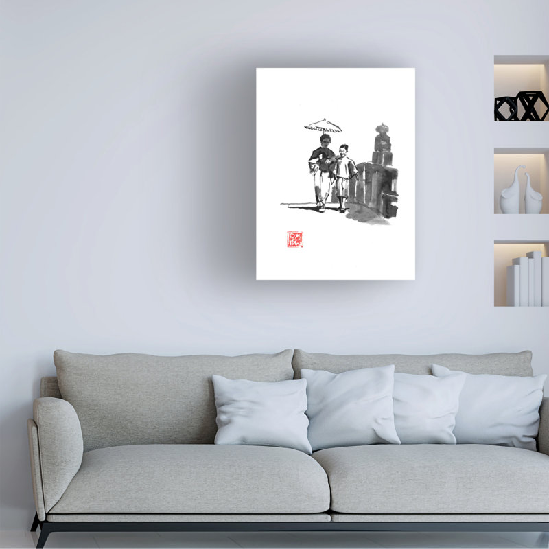 Art sur toile, Randonnée sur le pont, H 19 po x l 14 po