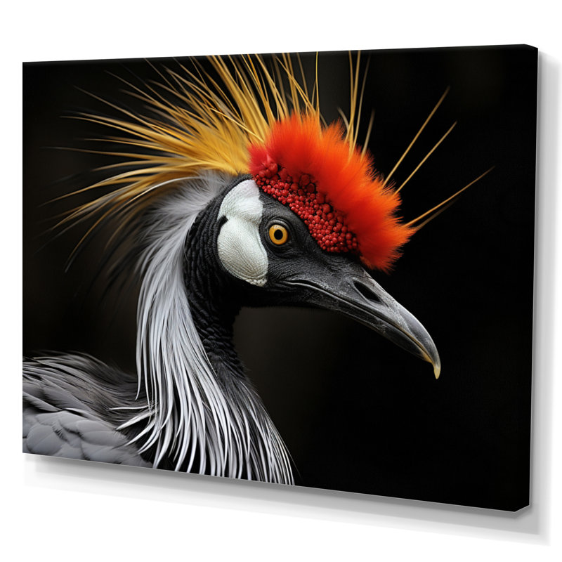 Cranes d'Afrique, beauté I, H 16 po x l 32 po x P 1 po, Toile tendue