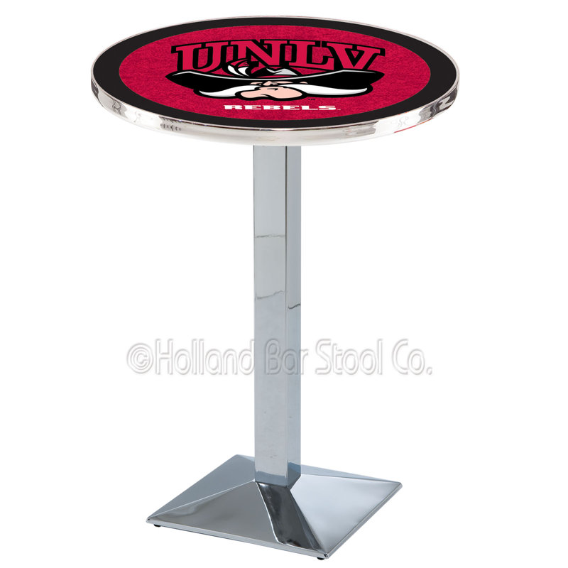 Round Metal Base Dining Table, Chrome, University of Nevada Las Vegas