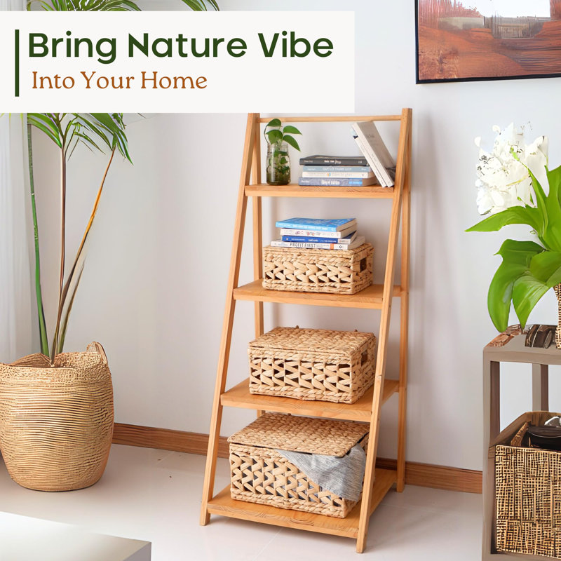 Natural Woven Water Hyacinth Wicker Storage Baskets with Lids, Set of 3