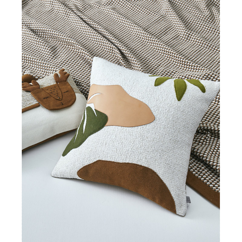 Appliqued Reversible Throw Pillow