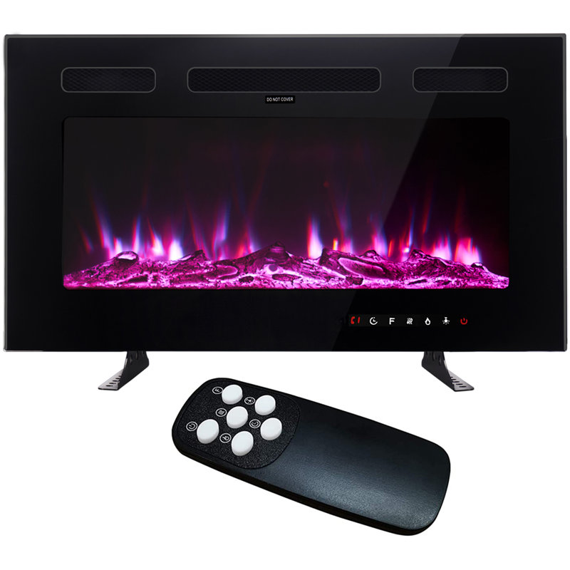 Shirleen Belfry Heating 76.2cm W Black Electric Fireplace with 5000 BTU