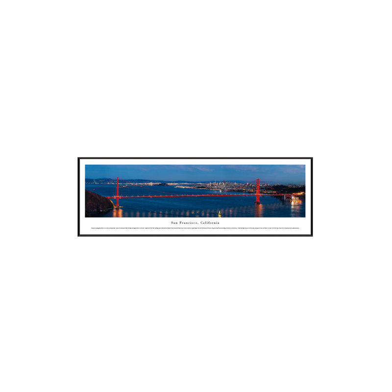 San Francisco Golden Gate Night Skyline Framed Print