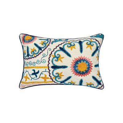 Drew Embroidered Throw Pillow