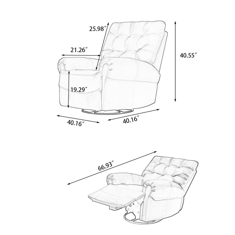 Picture Color 100% Polyester Electric Recliner
