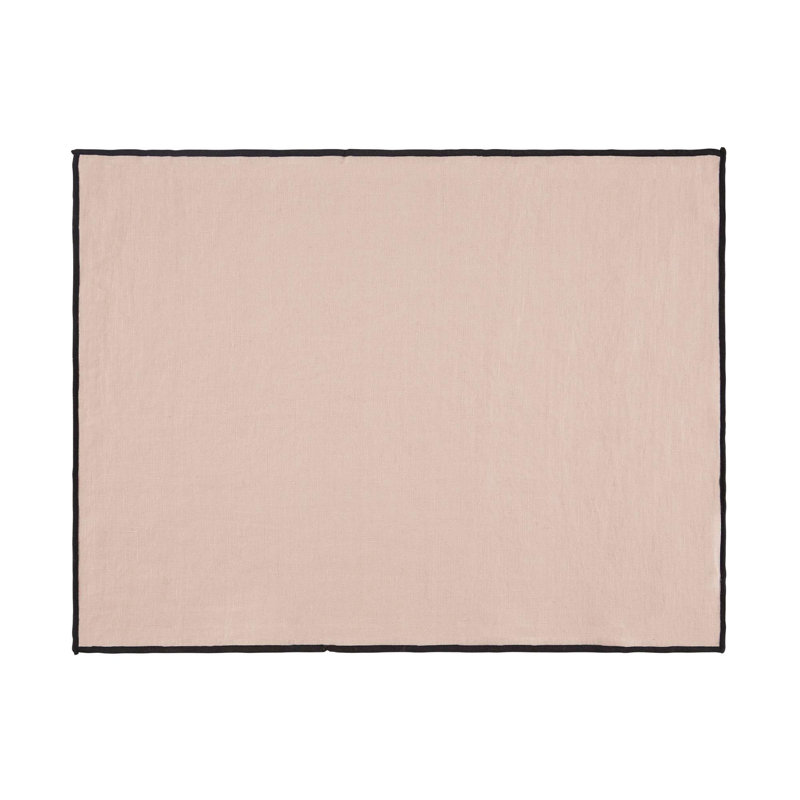 Carlina Linen Solid Colour Rectangle Placemat, Red/Grey