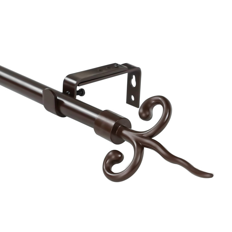 Tringle à rideaux simple Merrie Finial, H 1 po x l 120 po x P 1 po, Bronze