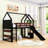 Twin Loft Bed With Slide, Reversible Ladders, Shelves And Safety Guardrails-549178886