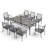 Nameer 8 - Person Patio Dining Set with Rectangular Table , Cushions Included