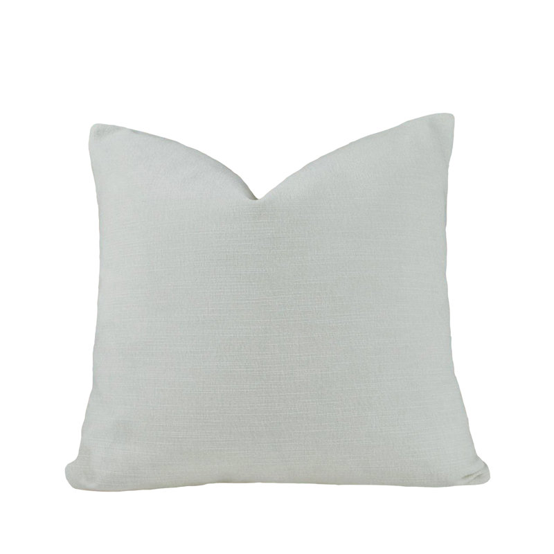 Housse de coussin en velours uni, 22 po x 22 po, Blanc cassé