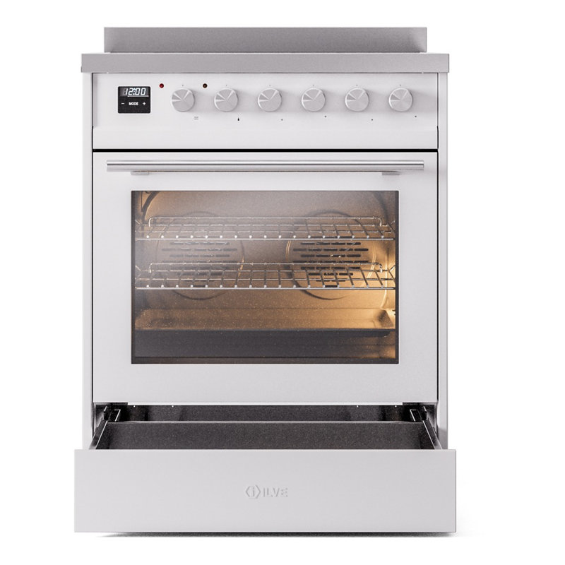 ILVE Professional Plus II 30 in Induction Range, White/Stainless Steel
