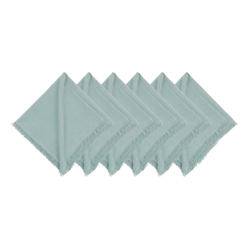Fringed Sea Glass Napkin Set of 6